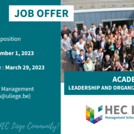 HEC Liège recrute un chargé de cours en “Leadership and Organizational Behavior”