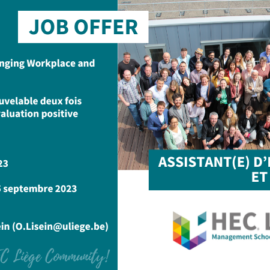 HEC Liège recrute un assistant d’enseignement et de recherche en GRH HEC Liège recrute un assistant d’enseignement et de recherche en GRH