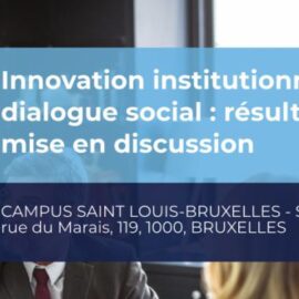 Evénement 31 mars 2026 – Innovation institutionnelle dans le dialogue social